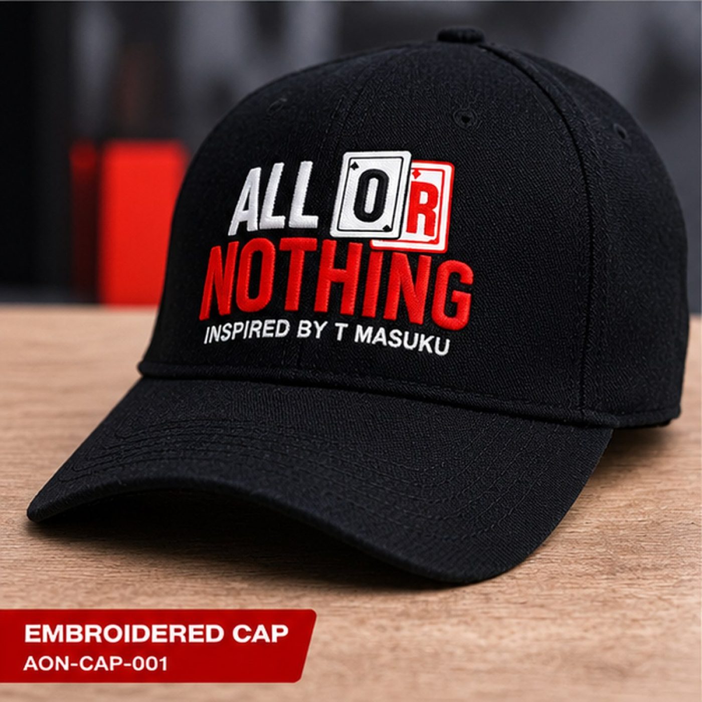 Embroidered cap, All Or Nothing merchandise