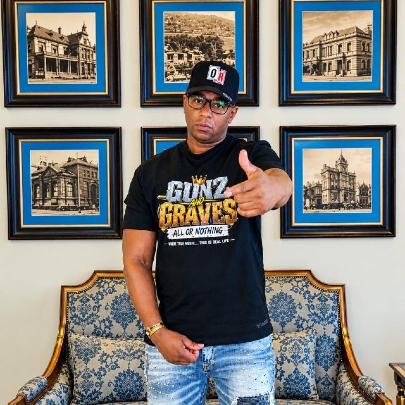 Thulani Masuku in the Gunz and Graves tee